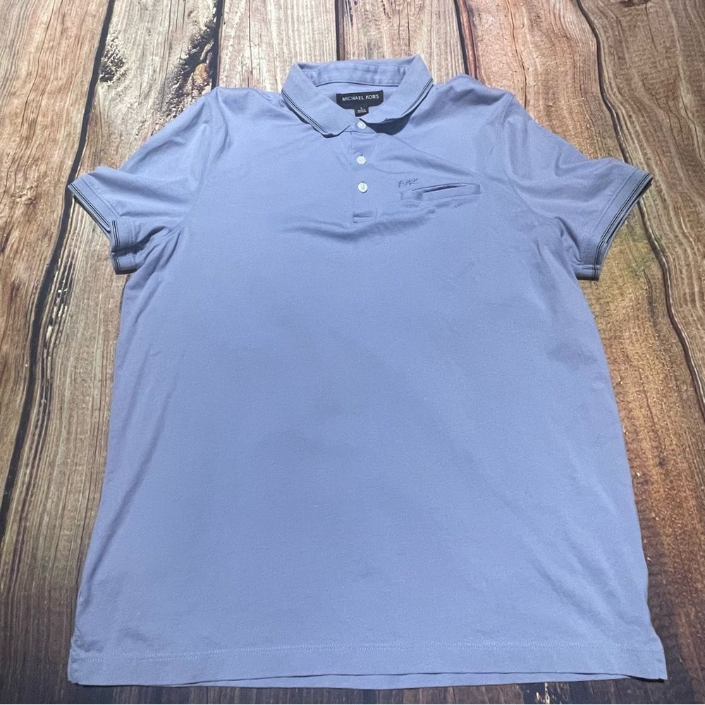 MICHAEL KORS mens embroidered one pocket polo shirt Size L Preowned
